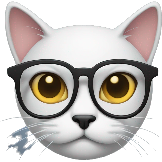 Moody cat with glasses  emoji