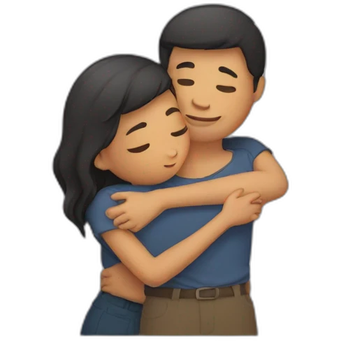 emoji of man hugging girl tight emoji