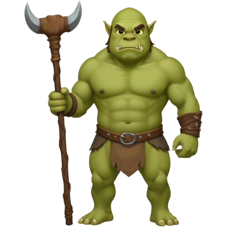 Large Ogre full body with stick emoji