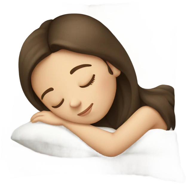 sleeping beauty brunette white girl with a silk pillow emoji