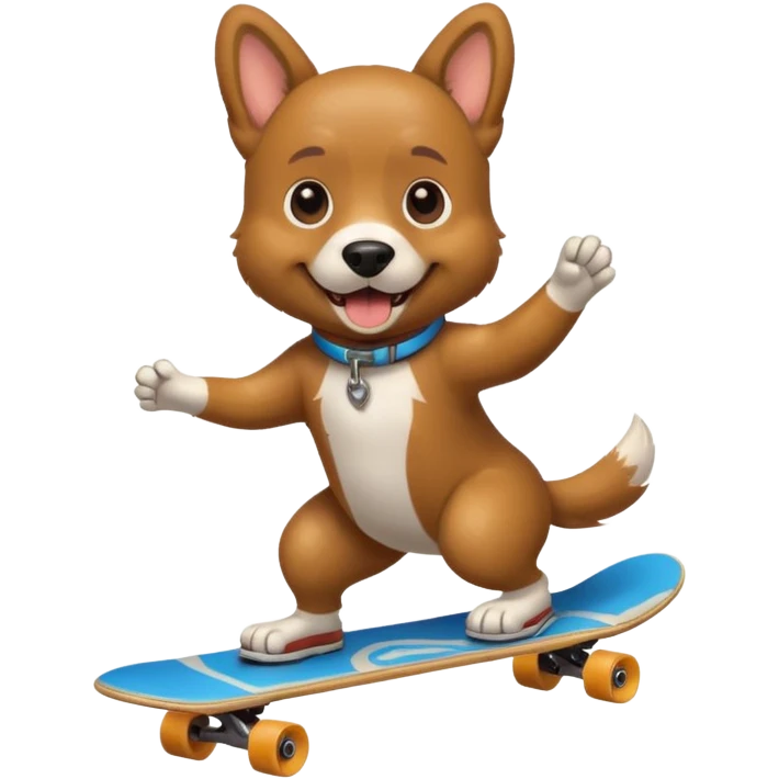 Dog on skateboard emoji