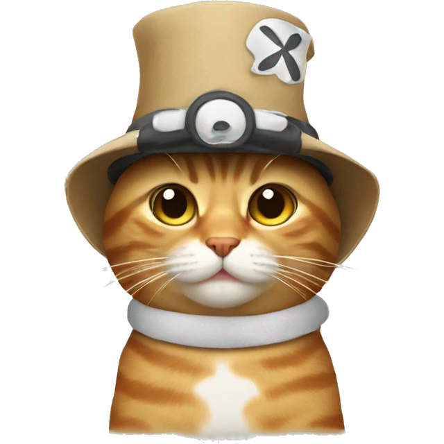 Cat with propeller hat emoji