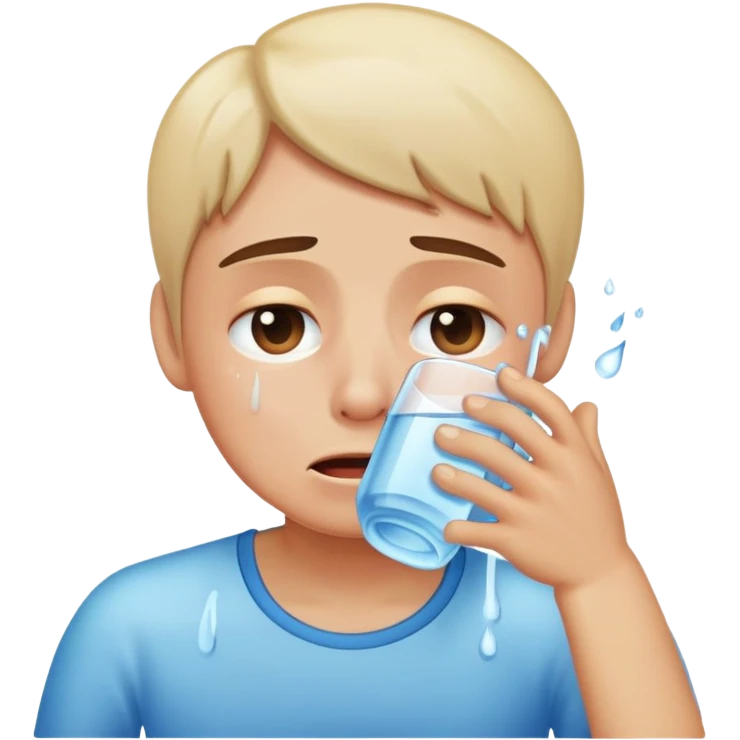 Crying drinking water emoji