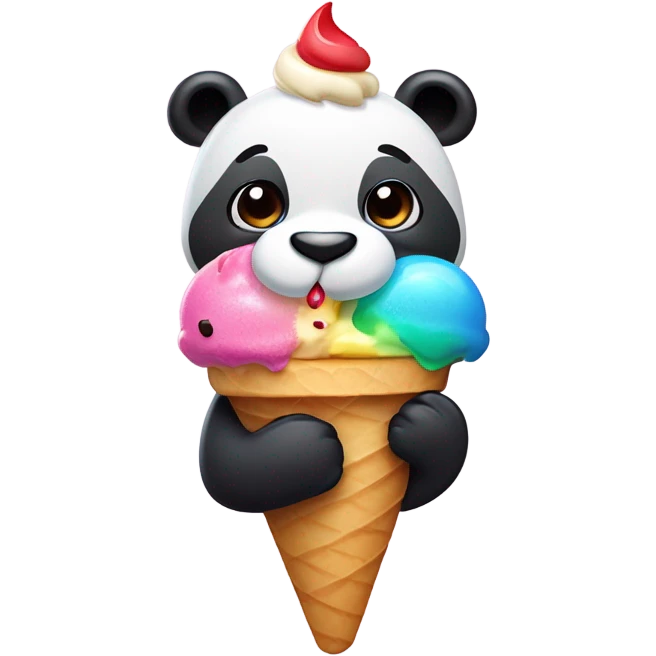 Panda eating ice cream emoji