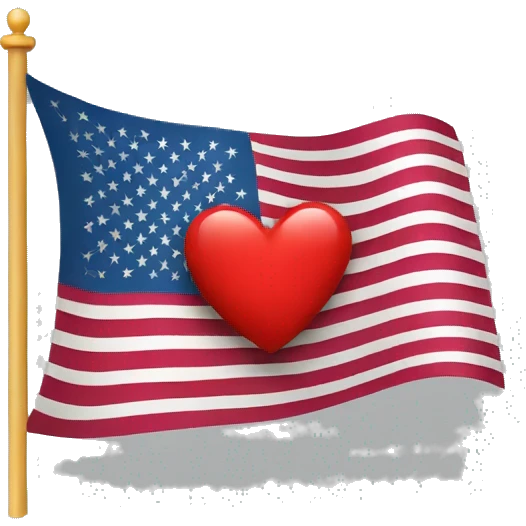flag with heart emoji