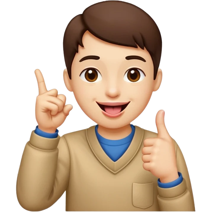 Looking satisfied and putting together your thumb and pointer finger happy tounge out emoji