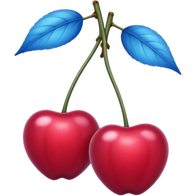 Deux cerise de couleur bleue emoji