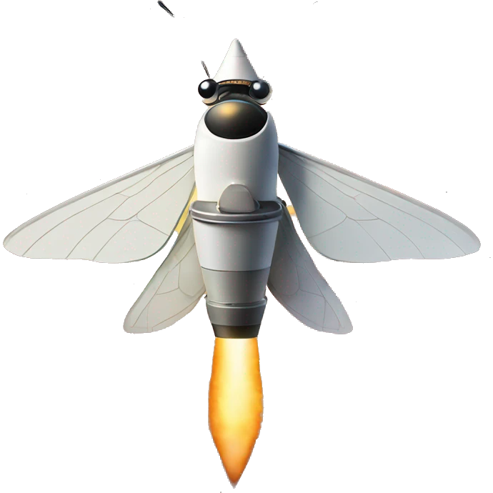 Moth on a rocket Saturn. emoji