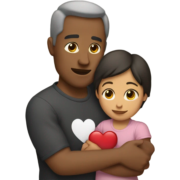 Father holds her heart in her arm emoji