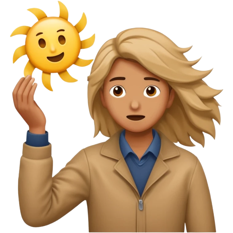 person holding onto something while being blown away emoji