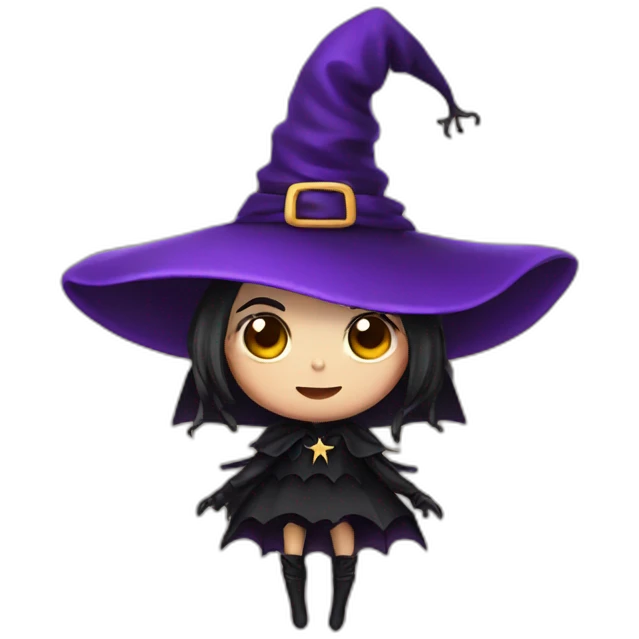 a spider dressed as a cute witch emoji