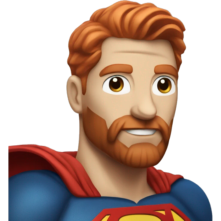 Superman with red hair and scruffy beard emoji