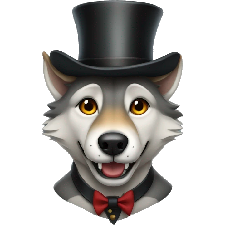 wolf with tophat emoji