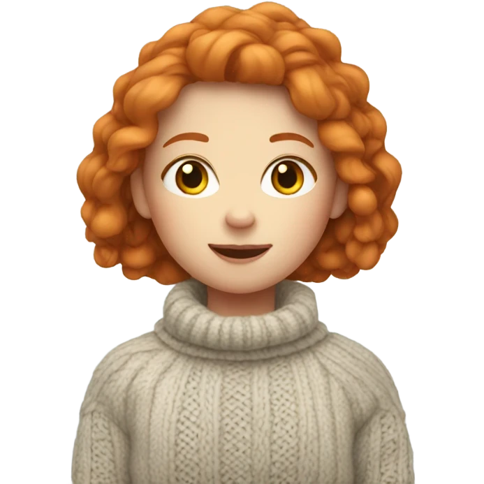 ginger girl in cozy sweater emoji