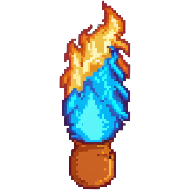 right fire end cap, flame tip pointing right, orange and yellow emoji