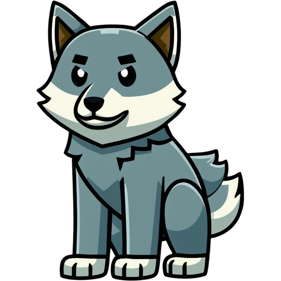 Minecraft square wolf emoji