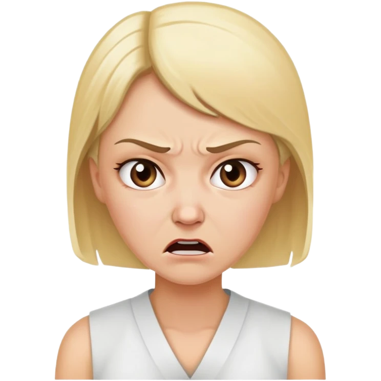 angry blonde patient with cancer emoji
