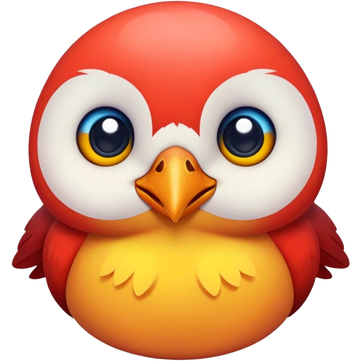 Cute bird sticker with loving eyes emoji