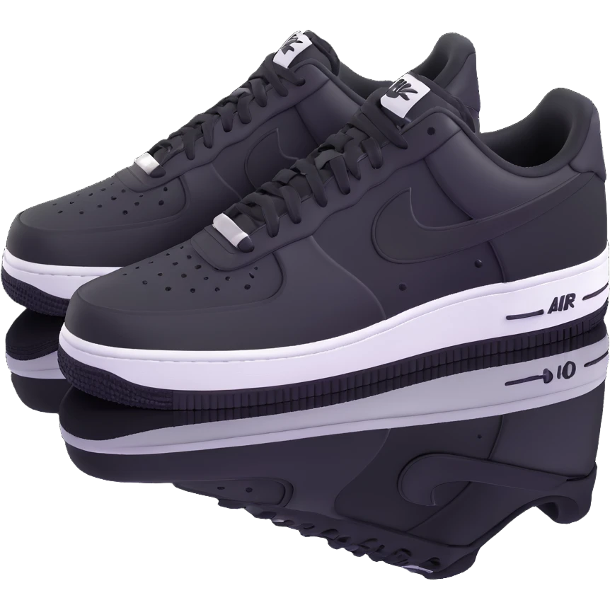 black Nike Air Force 1 shoes emoji