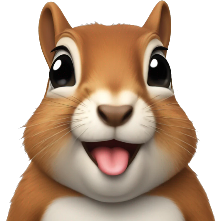 squirrel giving a kissy face emoji