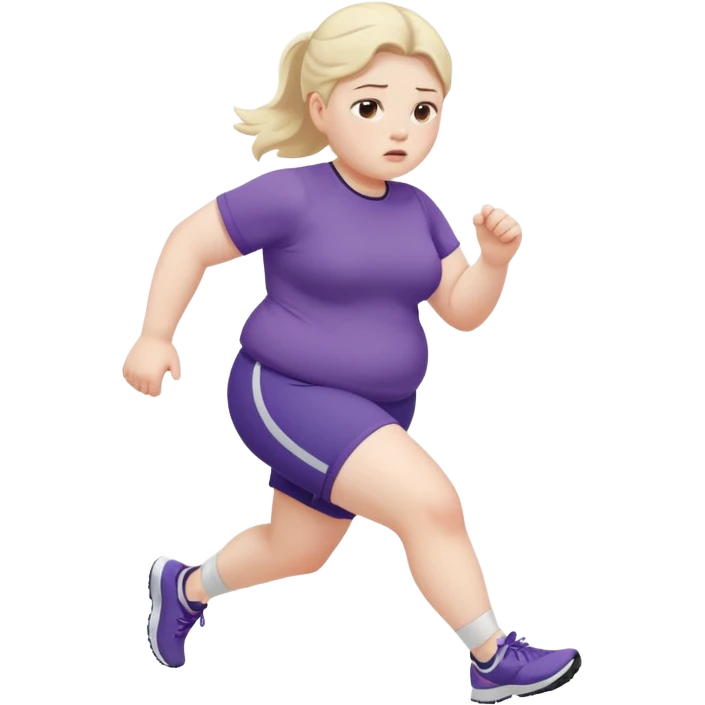 Sad fat girl running emoji