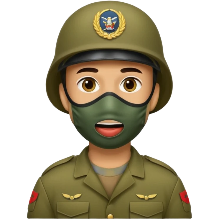 soldier with mouth masks emoji