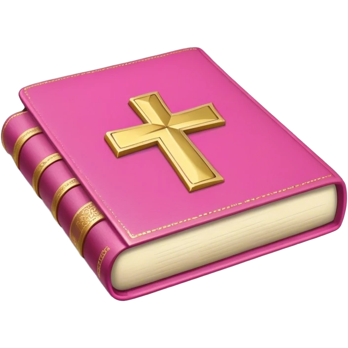 Pink Bible with gold Pages emoji