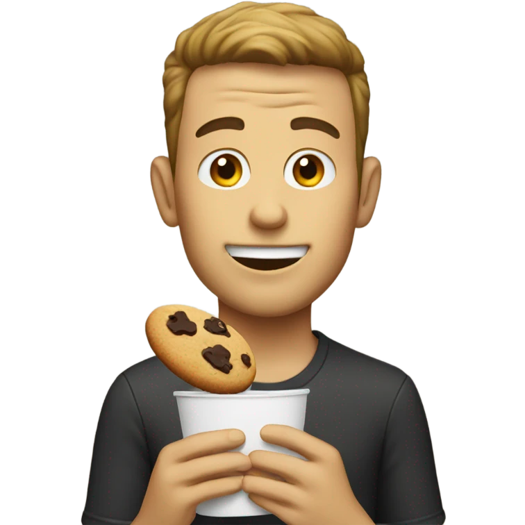Guy eating cookie  emoji