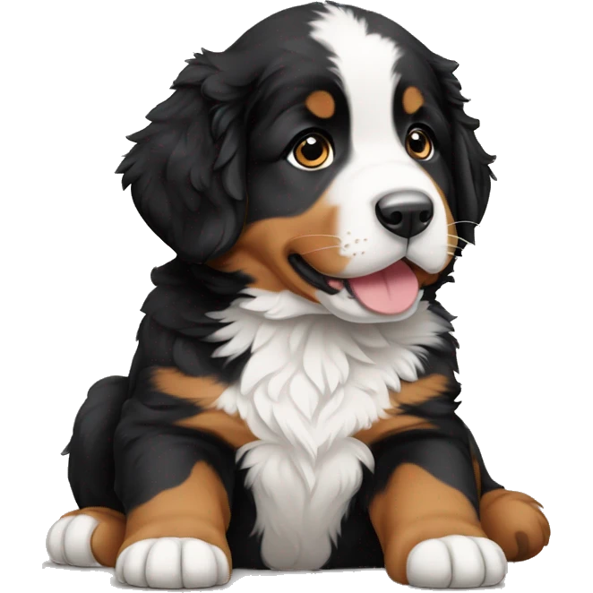 A Bernese Mountain dog puppy emoji