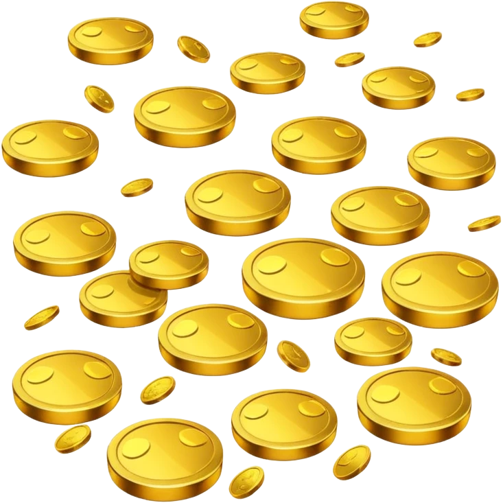 floating tooth fairy coins. emoji