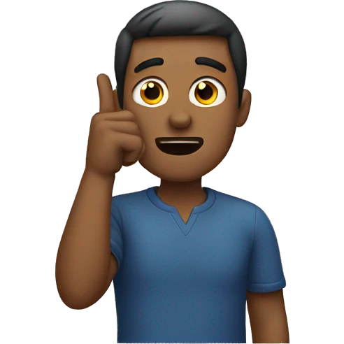 man pointing his ear emoji