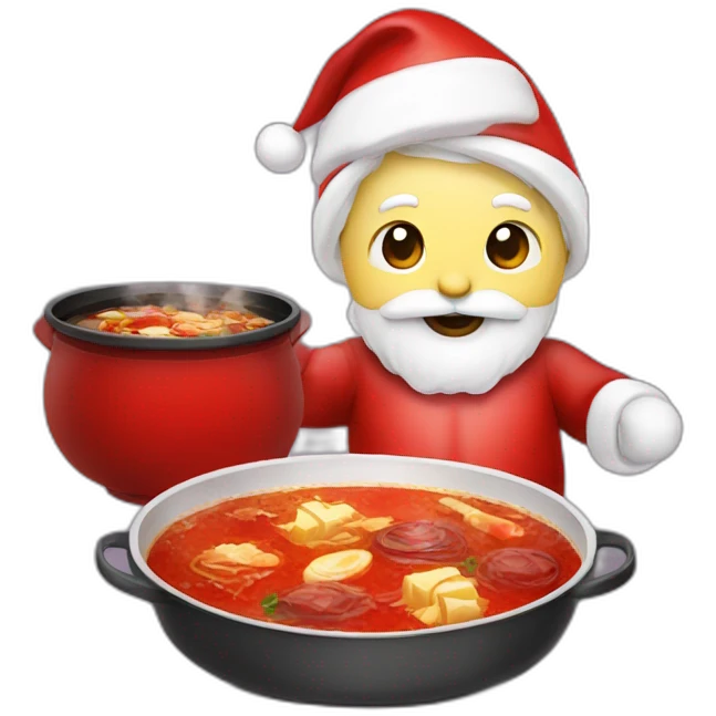Santa claus eatting hotpot  emoji