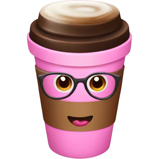 coffee in pink glasse emoji