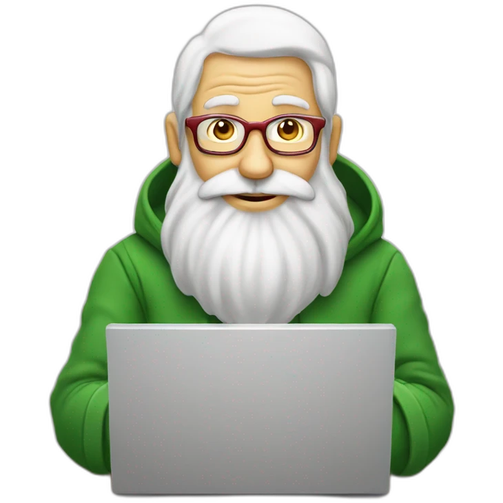 père noël avec un ordinateur emoji