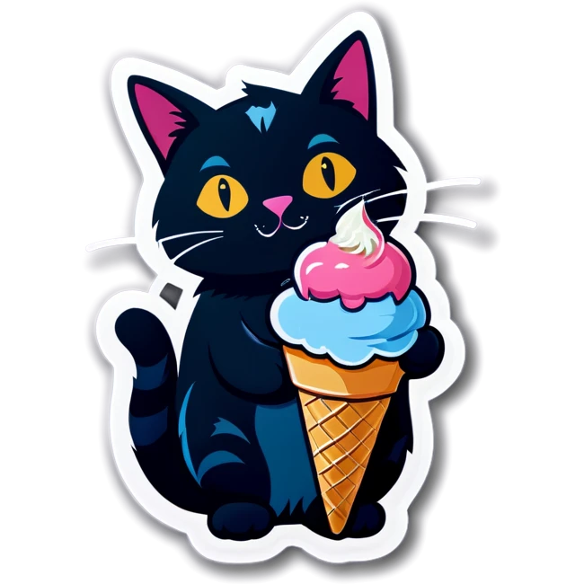 Cat with ice cream  emoji