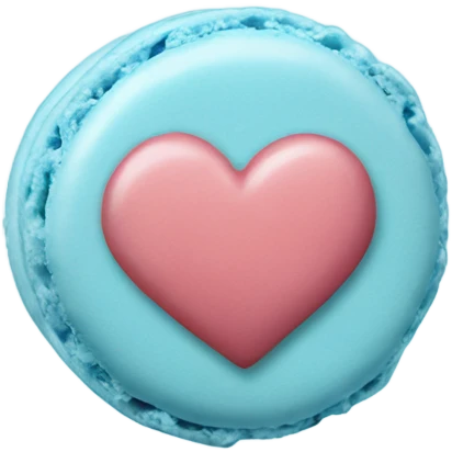 Light blue macaroon in shape of heart  emoji