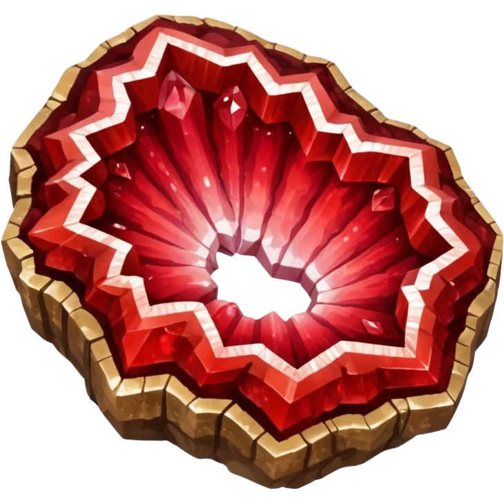 Natural shiny red crystal geode emoji