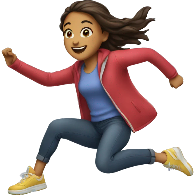 a girl jumping emoji