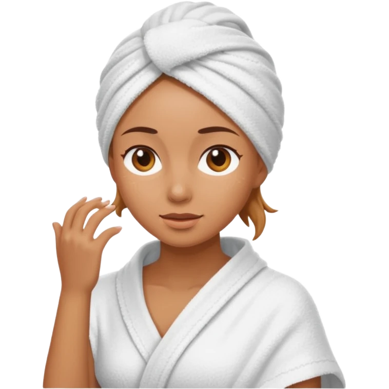 A woman who goes out in a towel.  emoji