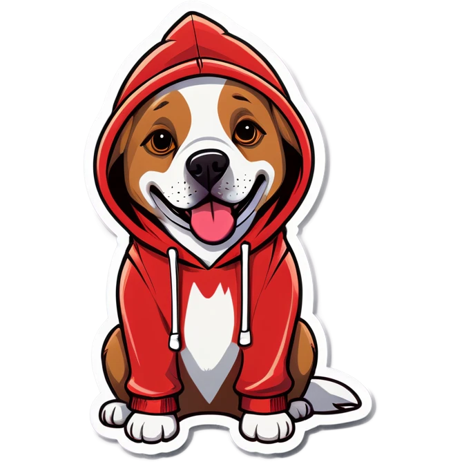 Dog wearing a hoodie  emoji