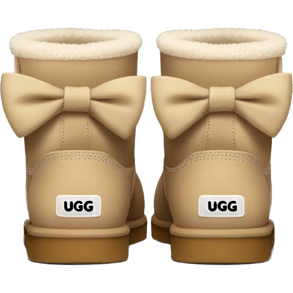 Sand ugg boots with bows on the back emoji