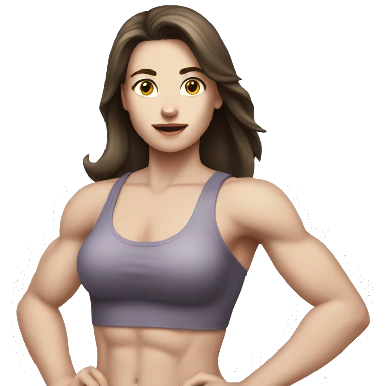 chest muscles girl pale skin brunette emoji