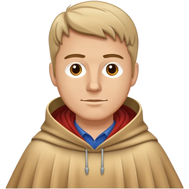 A white man wearing a poncho with cultural appropriation  emoji