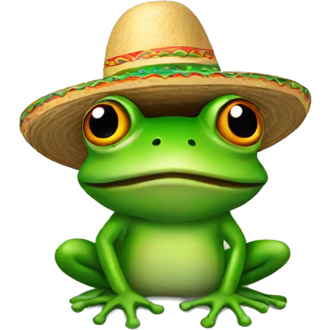 Frog wearing sombrero  emoji