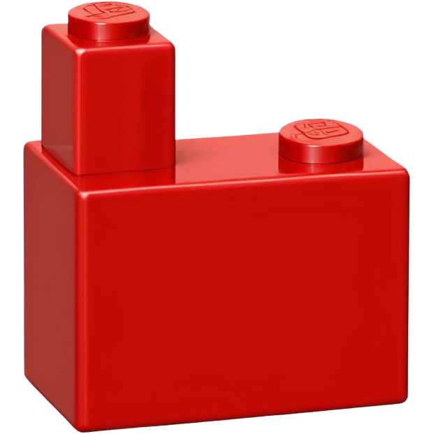had drawn 2x2 red lego brick viewed from side emoji
