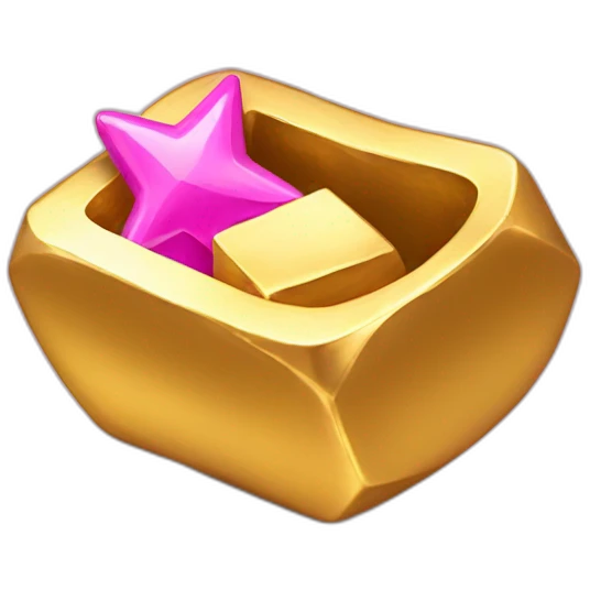 Golden ingot with a pink star  emoji