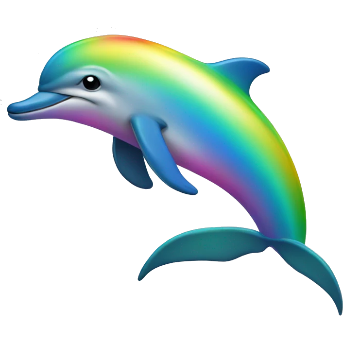 Beautiful rainbow dolphin emoji