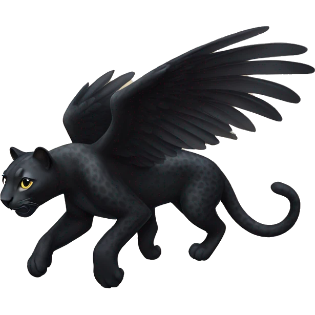 winged black leopard flying emoji