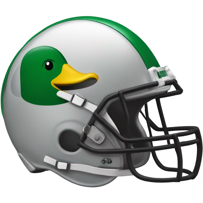 university of oregon duck wearing an ohio state university football helmet emoji
