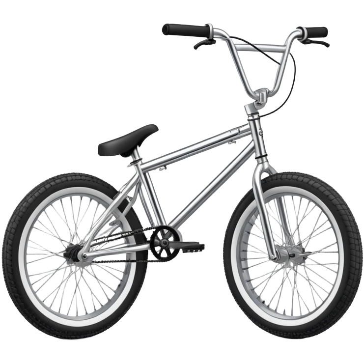 Classic BMX trick bike with detailed features, metallic frame, knobby tires, high handlebars, standard BMX proportions emoji